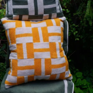 Geometric Yellow Towelling Cushion