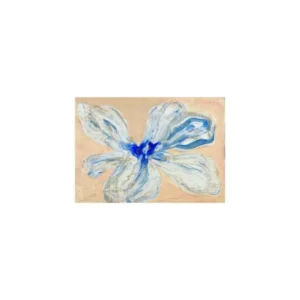 Blue Flower on Wood - Original Painting