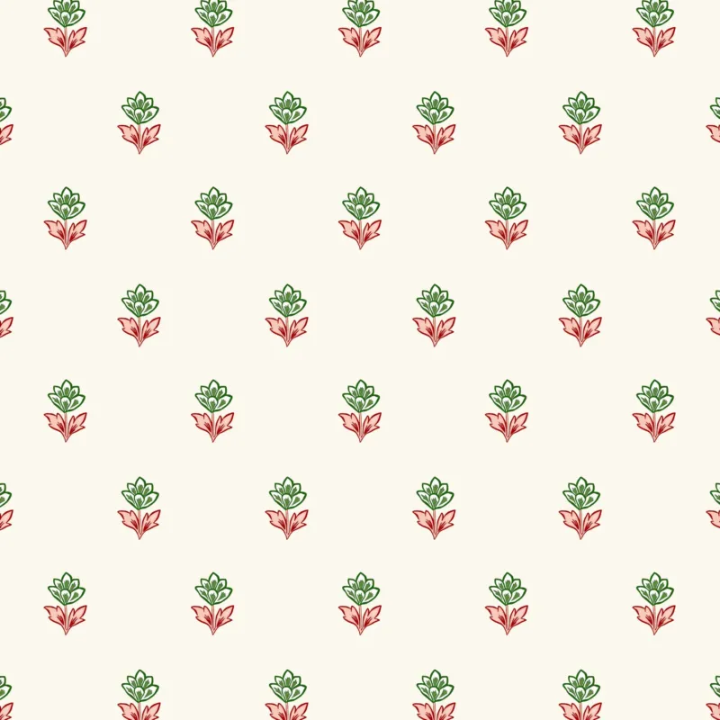 Indian Tulips Wallpaper - Pink and Green