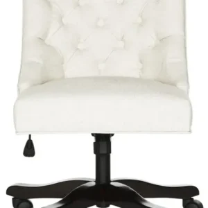 Safavieh Soho Tufted Linen Swivel Desk Chair | Office Chairs | Modishstore - 1