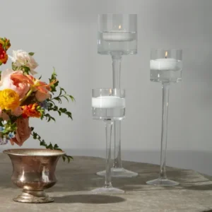 Monet Glass Set of 2 By Accent Decor | Candle Holders | Modishstore - 1