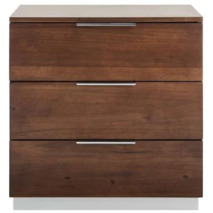 Safavieh Brylin 3 Drawer Nightstand - Walnut | Nightstands | Modishstore