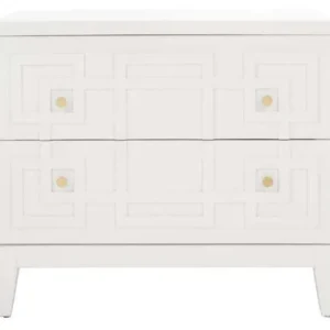 Safavieh Luiza 2 Drawer Nightstand - White | Nightstands | Modishstore