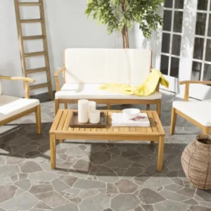 Safavieh Montclair 4Pc Outdoor Living Set | Outdoor Sofas, Loveseats & Sectionals | Modishstore - 1