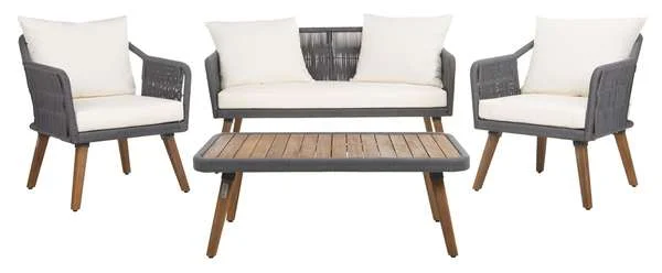 Safavieh Raldin Rope 4 Pc Living Set | Outdoor Patio | Modishstore