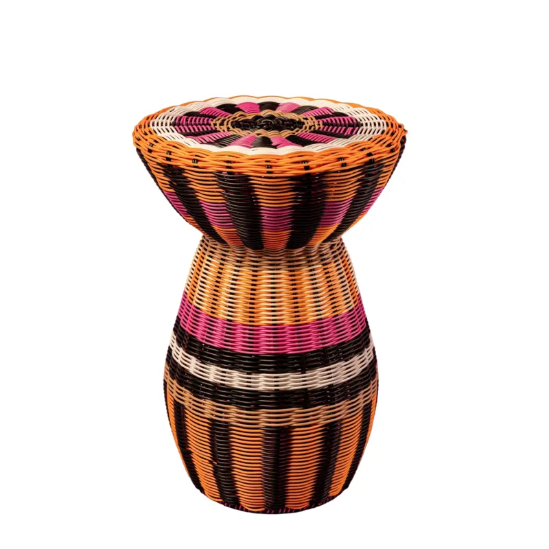 Woven Table | Pink, Orange & Black