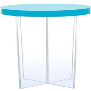 Safavieh Edwards Acryllic Accent Table - Turquoise | Accent Tables | Modishstore