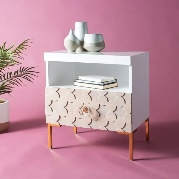 Safavieh Sylvie 1 Drawer Side Table - White | Accent Tables | Modishstore