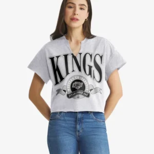 LOS ANGELES KINGS BANNERS OUT '47 WOMEN'S OVERSIZED NOTCH NECK TEE