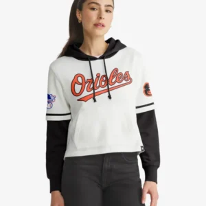 BALTIMORE ORIOLES TRIFECTA CROPPED '47 SHORTSTOP PULLOVER HOOD WOMENS