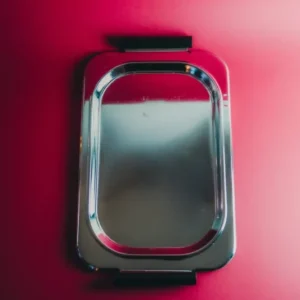 serving tray with black handles