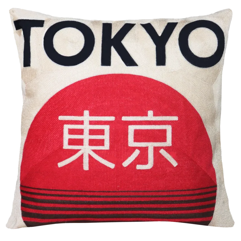 Tokyo - Needlepoint Travel Inspired Pillow