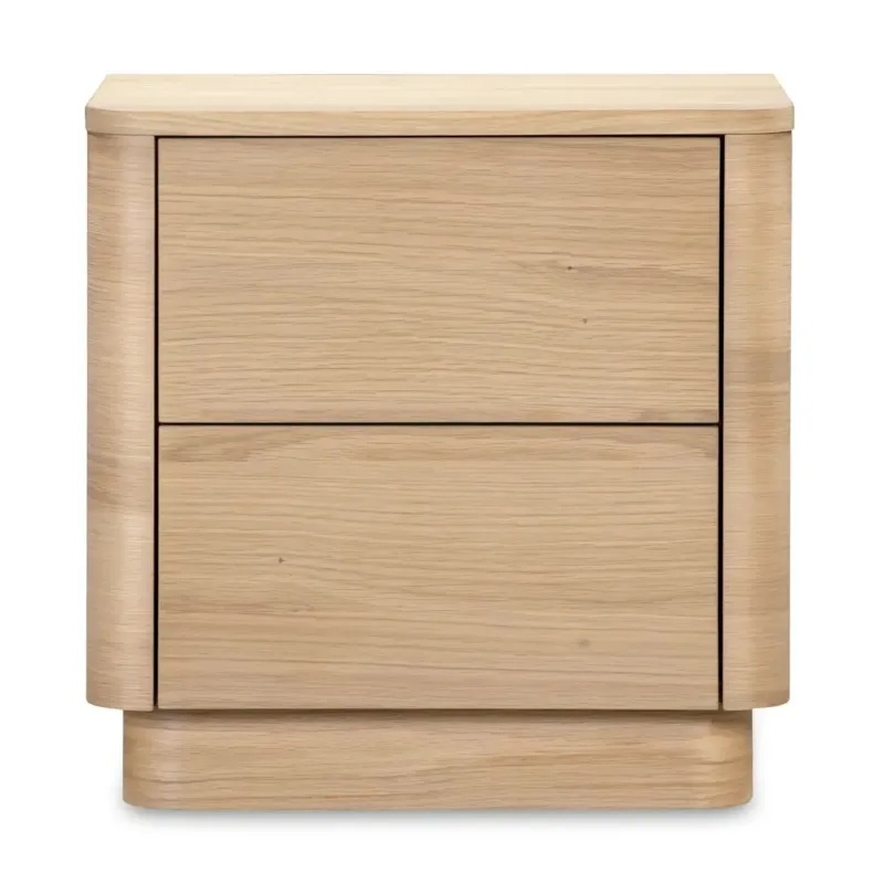 Round Off Tall Nightstand | Oak
